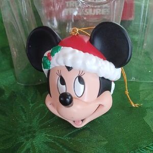 Enesco Minnie Mouse Ornament with Santa Hat